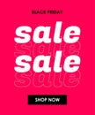 Black Friday modern web banner template with line text. Design for Black Friday sale banner. Advertising sale poster with text